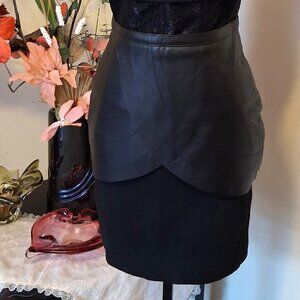 NWOT NOUSVOUS Black Chic Mini Leather Skirt Women’s Spring Fall Mini Skirts 8